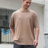 41rx2DIB8WL.jpg Men's Cotton T-Shirts Oversized Unisex Short Sleeves Casual Loose Wash Solid Basic Tee Tops