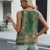 Womens Tank Tops Loose Fit V Neck Ruched Sleeveless Tops Casual Basic Banded Shirts S-XXL