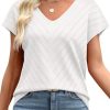 Short Sleeve Sweater for Women V Neck Trendy Summer Tops 2025 Beach Vacation Clothes Travel Business Casual Outfits