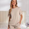 Womens Pajama Sets Short Sleeve Lounge Sets 2 Piece Pjs Tops and Shorts Outfits Matching Loungewear with Pockets