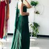 Flowy Chiffon Bridesmaid Dress with Scarf Strapless Formal Evening Dresses QA232
