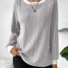 41xiFnX286L.jpg Long Sleeve Shirts for Women Casual Fashion Loose Fit Womens Tops Crewneck Basic Pullover Tunics