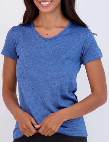 5 Pack Women’s Short Sleeve V-Neck Workout T-Shirts – Athletic Gym Fitness Pilates Plus Size Active Tees