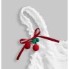 41yWZHPLVNL.jpg Women's 2 Piece Summer Cute Outfits Cherry Letter Print Bow Cami Top Ruched Bloomers Shorts Set