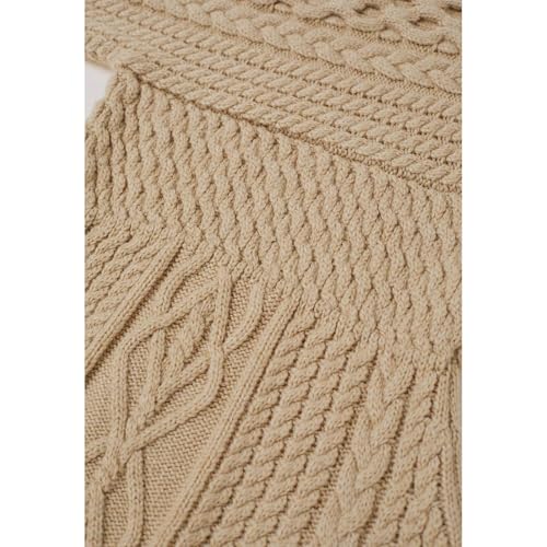Women Cable Knit Sweater Dress Boat Neck High Waisted Knit Dresses Elbow Sleeves Solid Fall Trendy Casual Long Dress