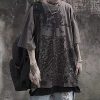 Gothic Casual Loose Oversized T-Shirt Harajuku Street Trend Men and Women Personalized Print Rock Animation Punk