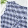 Women's Summer 2 Piece Outfits Plaid Print Sleeveless Tie Front Tank Top Vest Shorts Beach Vacation Set