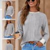 518JMmfSLOL.jpg Long Sleeve Shirts for Women Casual Fashion Loose Fit Womens Tops Crewneck Basic Pullover Tunics