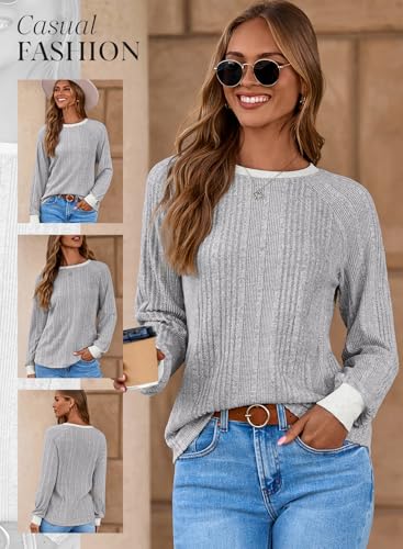 518JMmfSLOL.jpg Long Sleeve Shirts for Women Casual Fashion Loose Fit Womens Tops Crewneck Basic Pullover Tunics