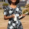 2025 Womens Tops Summer Short Sleeve V Neck Tunic T-Shirts Blouse S-4XL