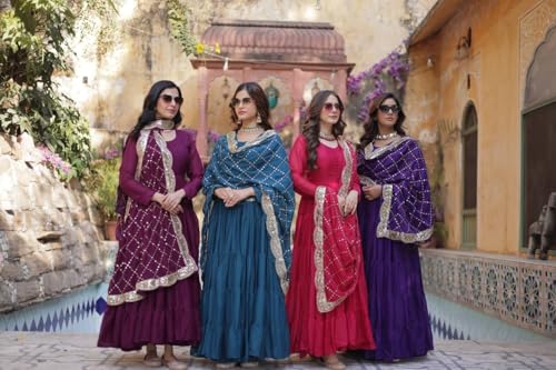 Event Party Wear Stitched Indian Long Anarkali Gown Dress Stylish Salwar Kameez Suits.-65