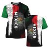 Mexico T-Shirt Mexican Flag Shirt Unisex Round Neck Short Sleeve 3D T-Shirt Top
