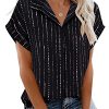 Women's Short Sleeve Chiffon Blouses for Office Work Business Attire Collared Shirts