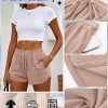 51rZojPtqjL.jpg 3 Pack Women's Waffle Knit Shorts Cotton Drawstring Lounge Summer Comfy Casual Shorts with Pockets