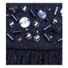 Women's Long Length Glitter Mesh Formal Gown with Beaded Halter Neckline, Wedding Guest, Prom Dress
